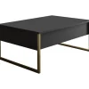 Lux soffbord 90 x 60 cm - Antracit/guld