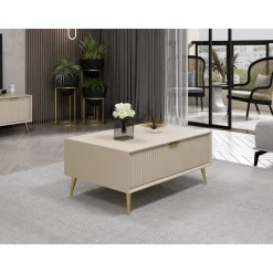 Lux soffbord 90 x 60 cm - Beige