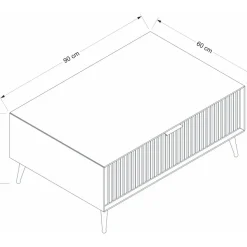 Lux soffbord 90 x 60 cm - Beige