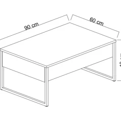 Lux soffbord90 x 60 cm - Travertin/svart