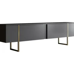 Lux TV-bänk - Antracit/guld