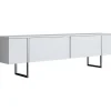 Lux TV-bänk - Vit/silver