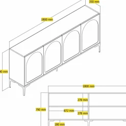 Lyon skänk - Brun/svart