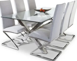 Maine glasmatbord - 200x95 cm + Möbeltassar