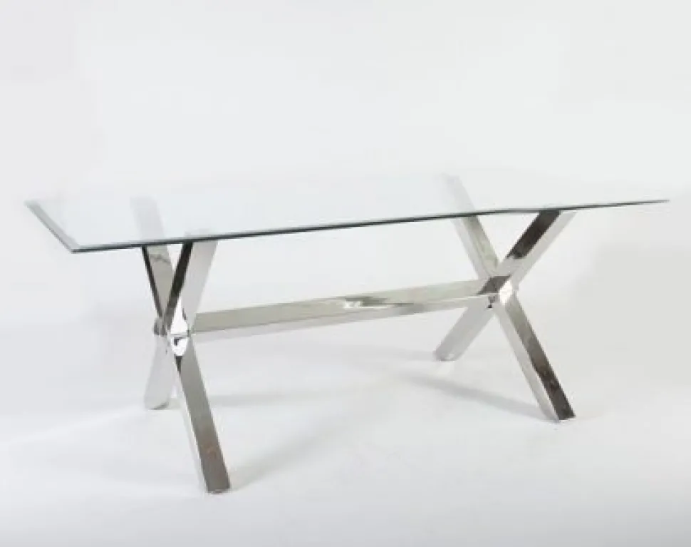 Maine glasmatbord - 200x95 cm + Möbeltassar