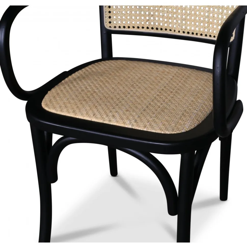 Malmby karmstol böjträ svart/rotting + Möbeltassar