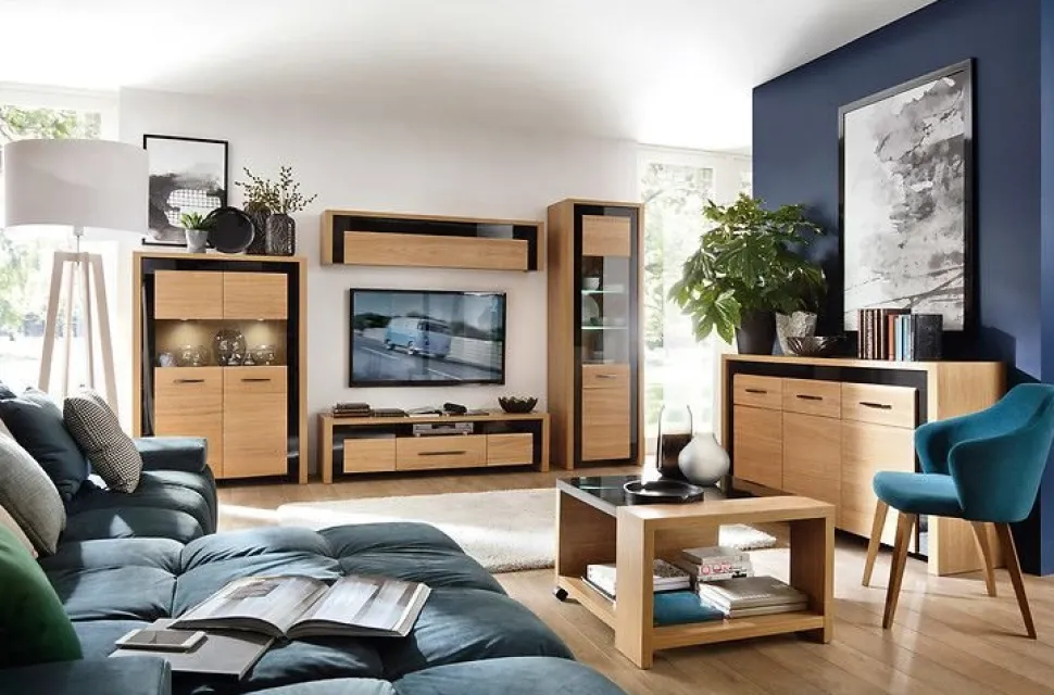 Manilla soffbord 70 x 70 cm - Ek/svart (Högglans)