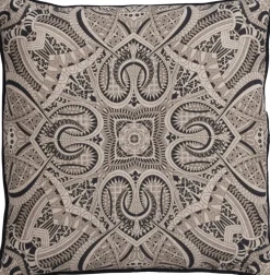 Manja kuddfodral 50 x 50 cm - Beige/Mörkblå