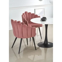 Marco matbord Ø90 cm - Vit marmor/svart