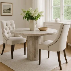 Marmorbord Ø110 cm - Pegani + Möbeltassar