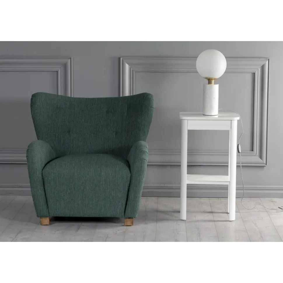 Marstrand sängbord med låda - Vit + Textilrengöring för möbler