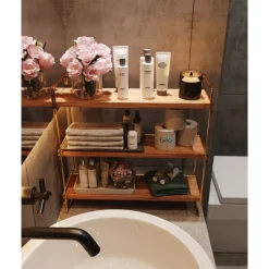 Masa vägghylla - Guld/brun