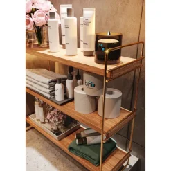 Masa vägghylla - Guld/brun