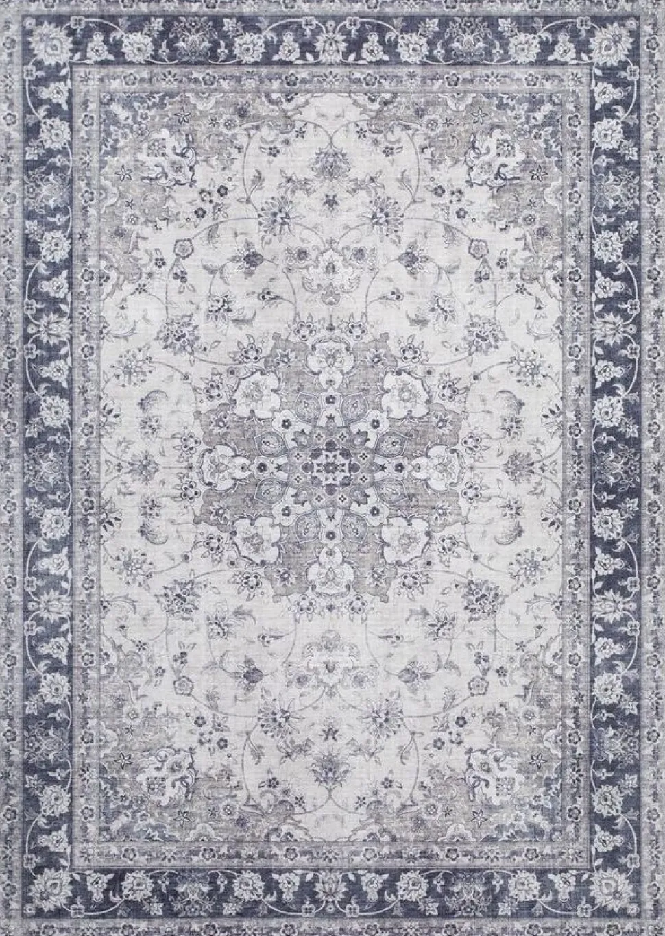 Maskinvävd matta Cleo Tabriz - Blå/Grå