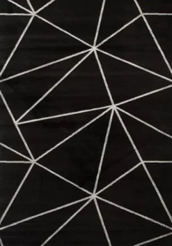 Maskinvävd matta Diamond Lines - Silver