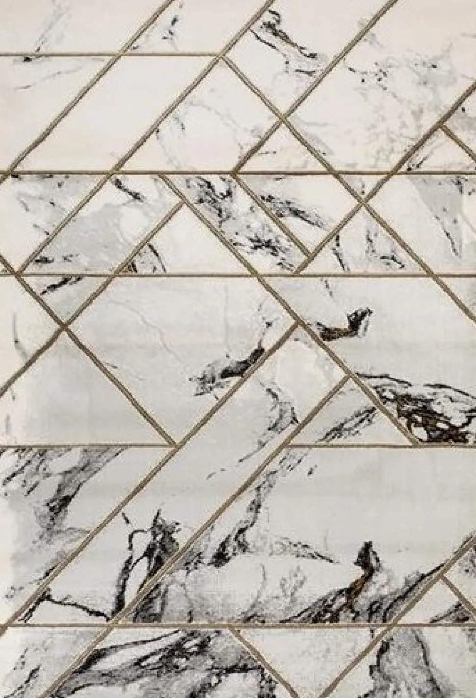 Maskinvävd matta Diamond Marble - Guld