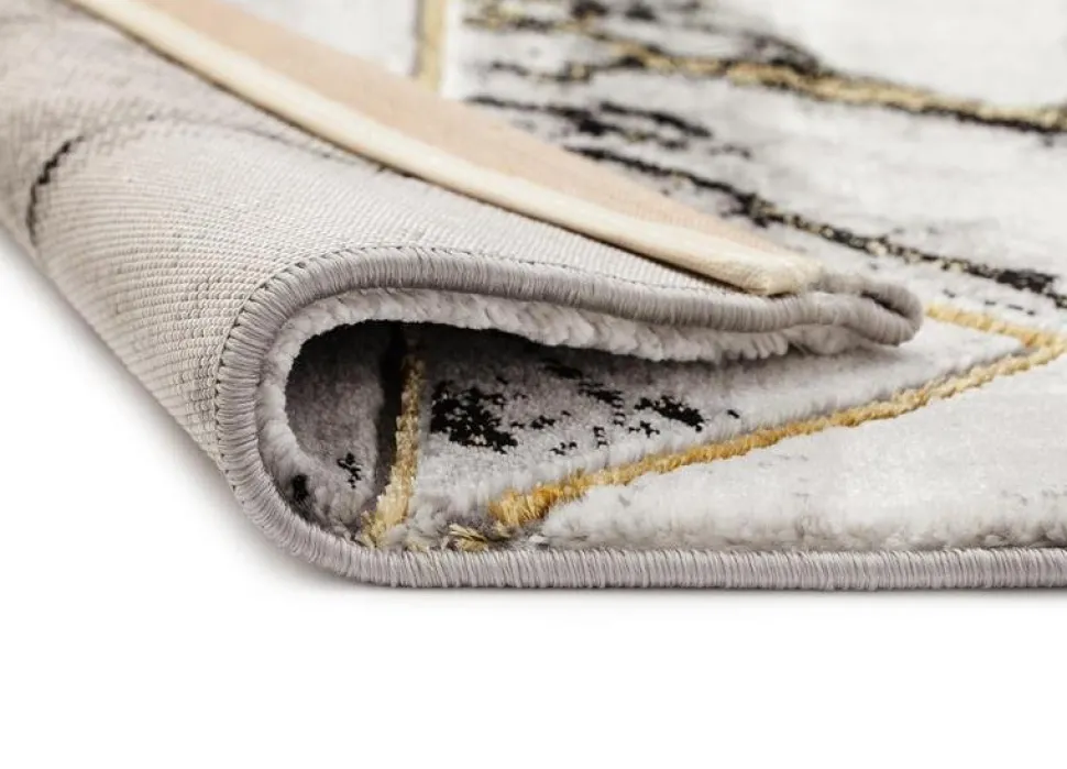 Maskinvävd matta Diamond Marble - Guld