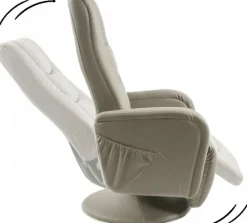 Massagefåtölj i beige PVC med fjärrkontroll