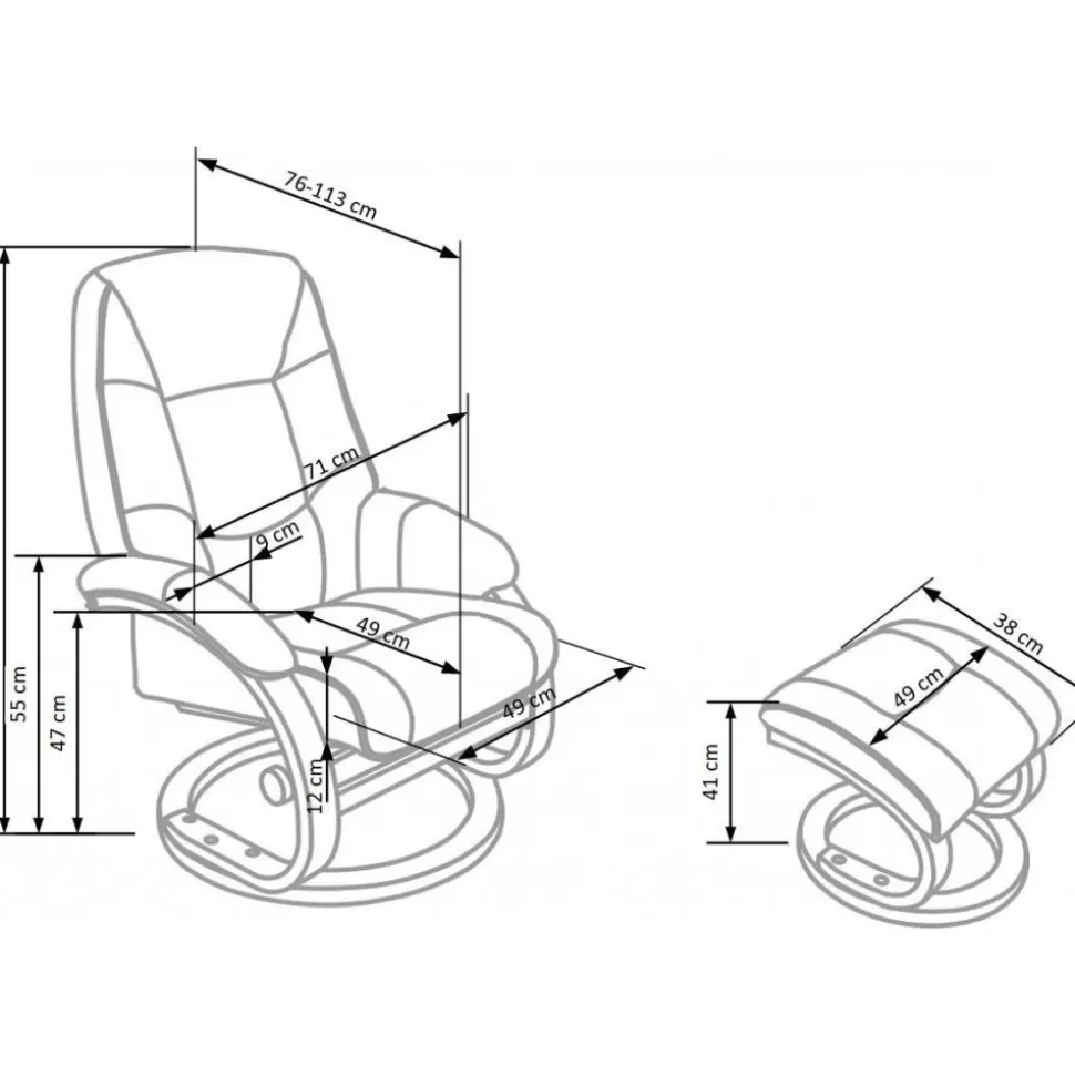 Massagefåtölj med fotpall i svart pu - Lanzer + Textilrengöring för möbler