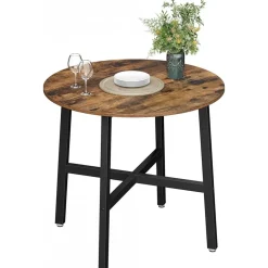 Matbord Ø80 cm - Brun/svart