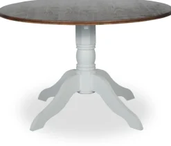 Matbord Ø120 cm - Vit/Brunbets - Victoria + Möbeltassar