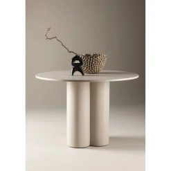 Matbord Ø110 cm beige - Olivia