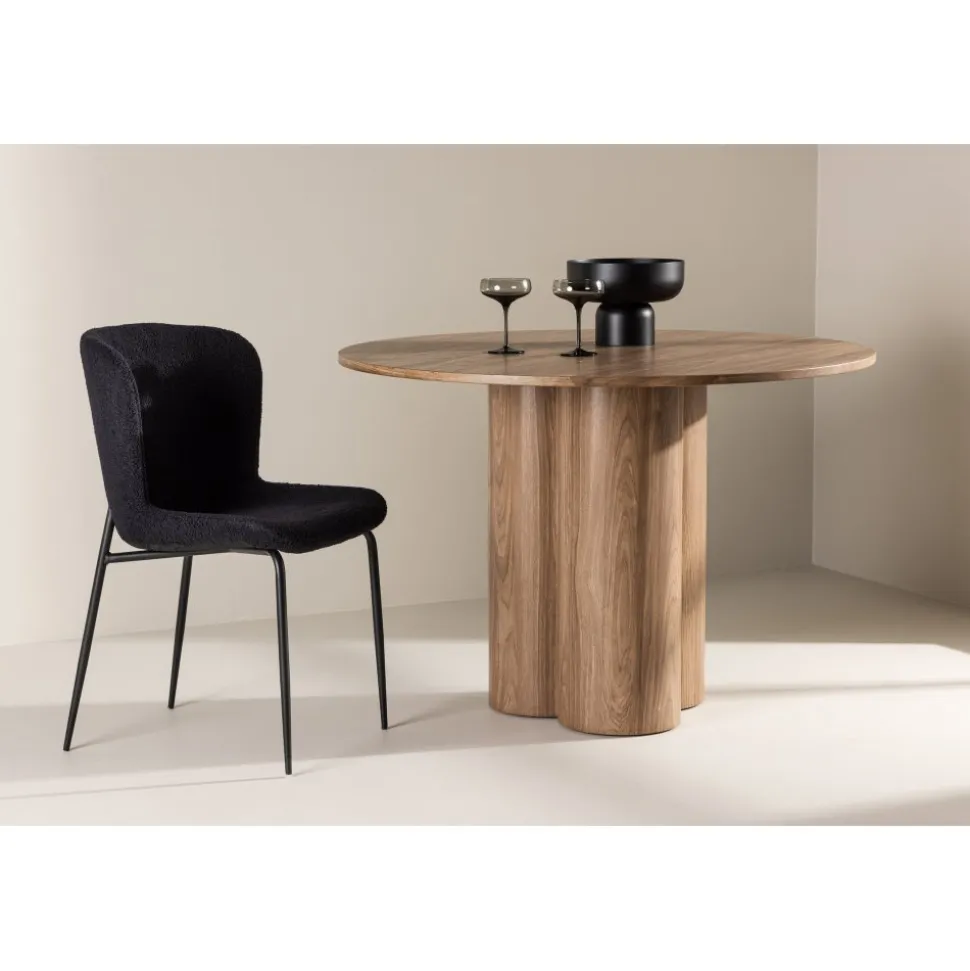 Matbord Ø110 cm brun - Olivia