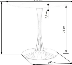 Matbord 90 cm diameter marmorerat glas/guld + Möbeltassar