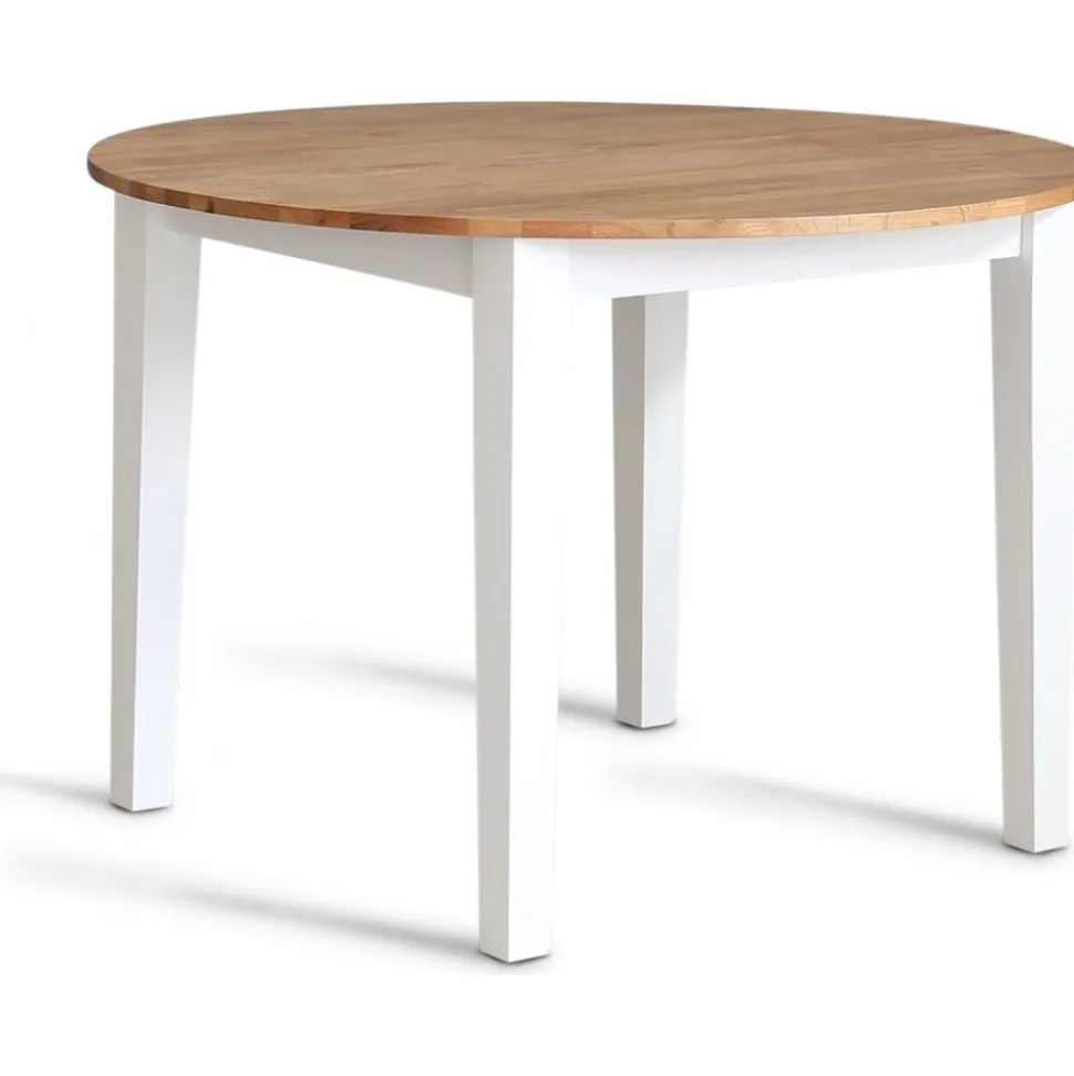 Matbord Ø110 cm ek vit + Möbeltassar