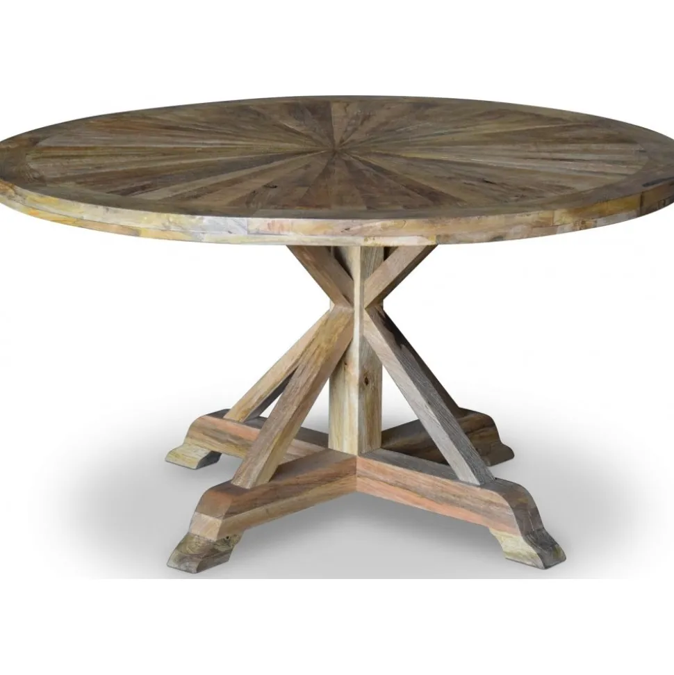 Matbord 140 cm återvunnen drivved + Möbeltassar