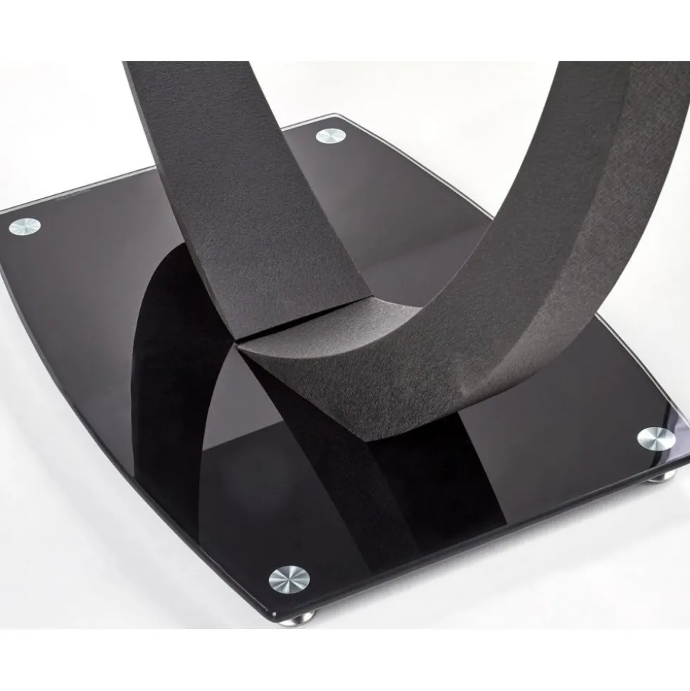 Matbord 140 x 80 cm svart glas + Fläckborttagare för möbler