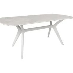 Matbord beige sten faner 180 x 80 cm