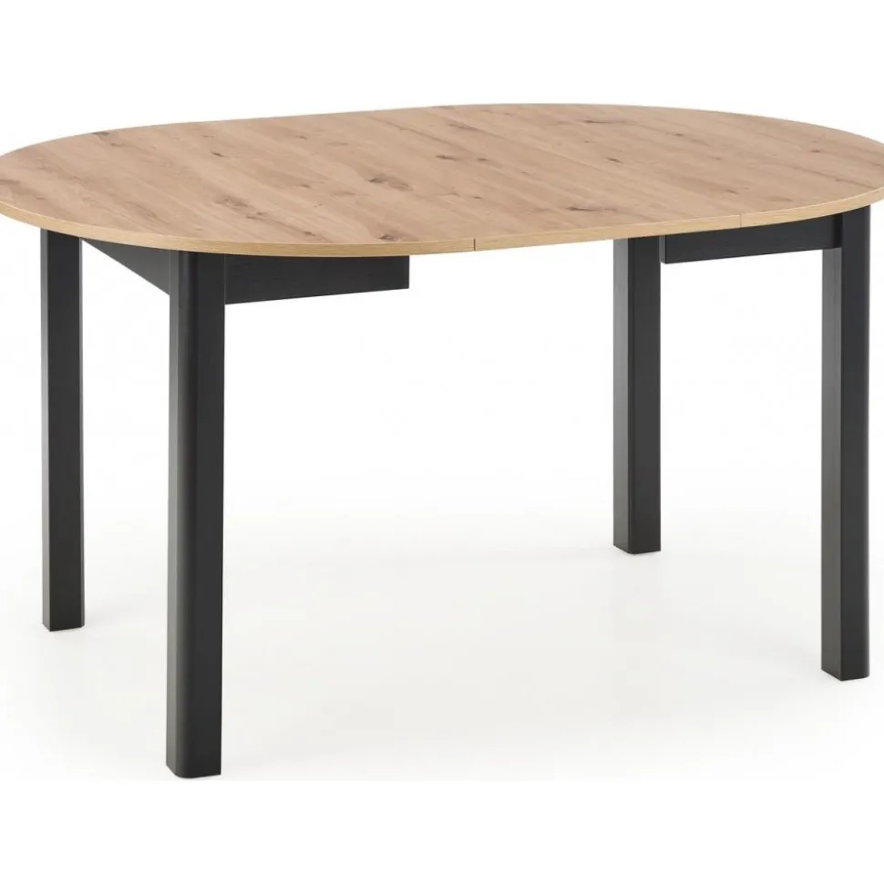 Matbord förlängningsbart 102-142 cm ek/svart