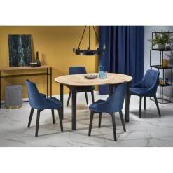 Matbord förlängningsbart 102-142 cm ek/svart