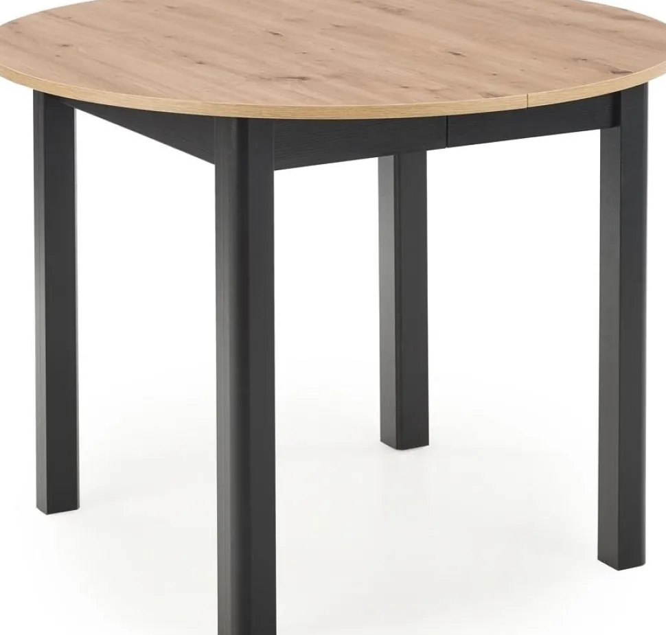 Matbord förlängningsbart 102-142 cm ek/svart