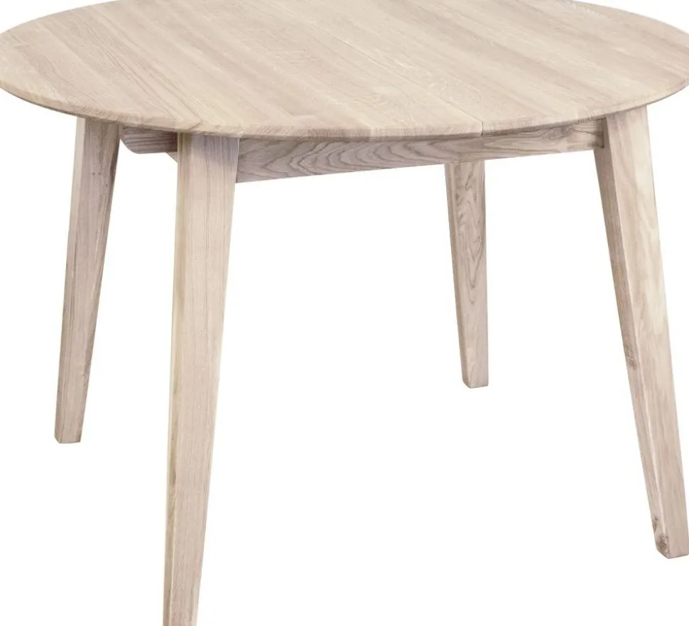 Matbord Genova förlängningsbart Ø110-160x110 cm whitewash oak