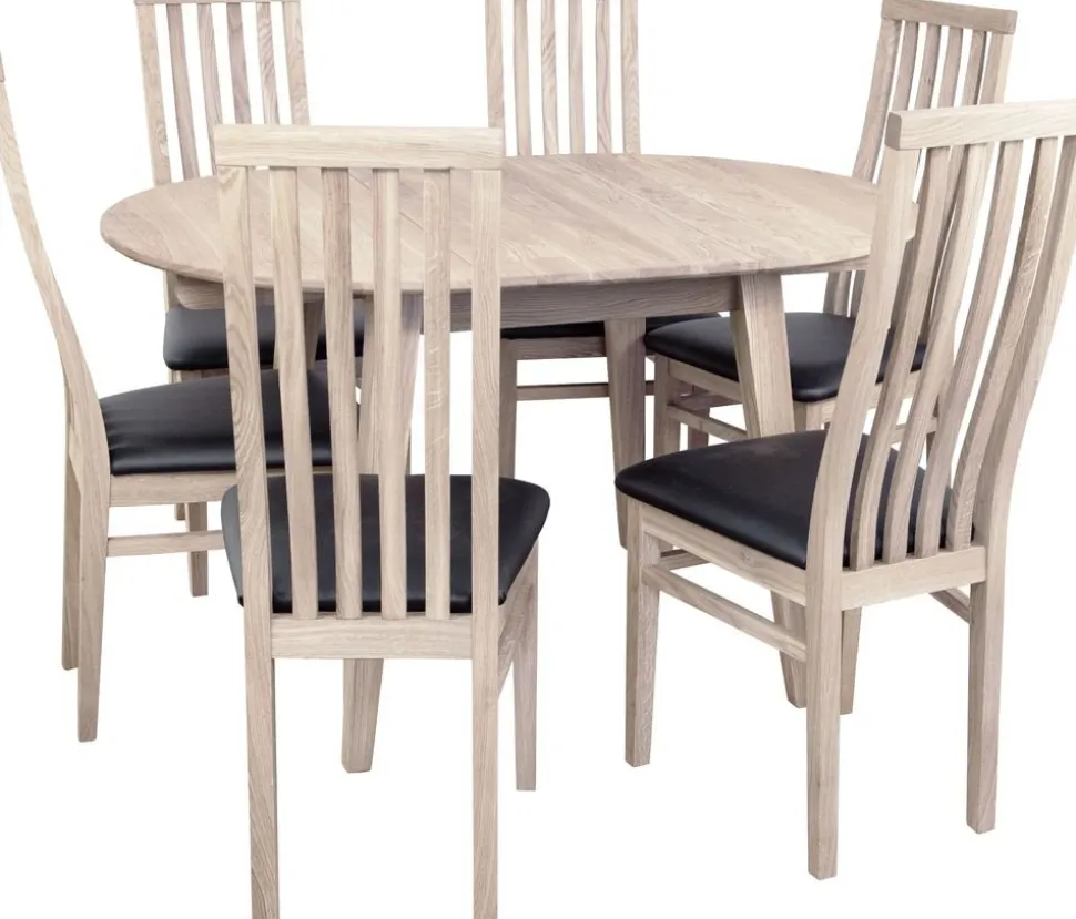 Matbord Genova förlängningsbart 90-130x90 cm whitewash oak