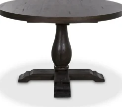 Matbord i brunbetsad ek Ø120 - Lamier