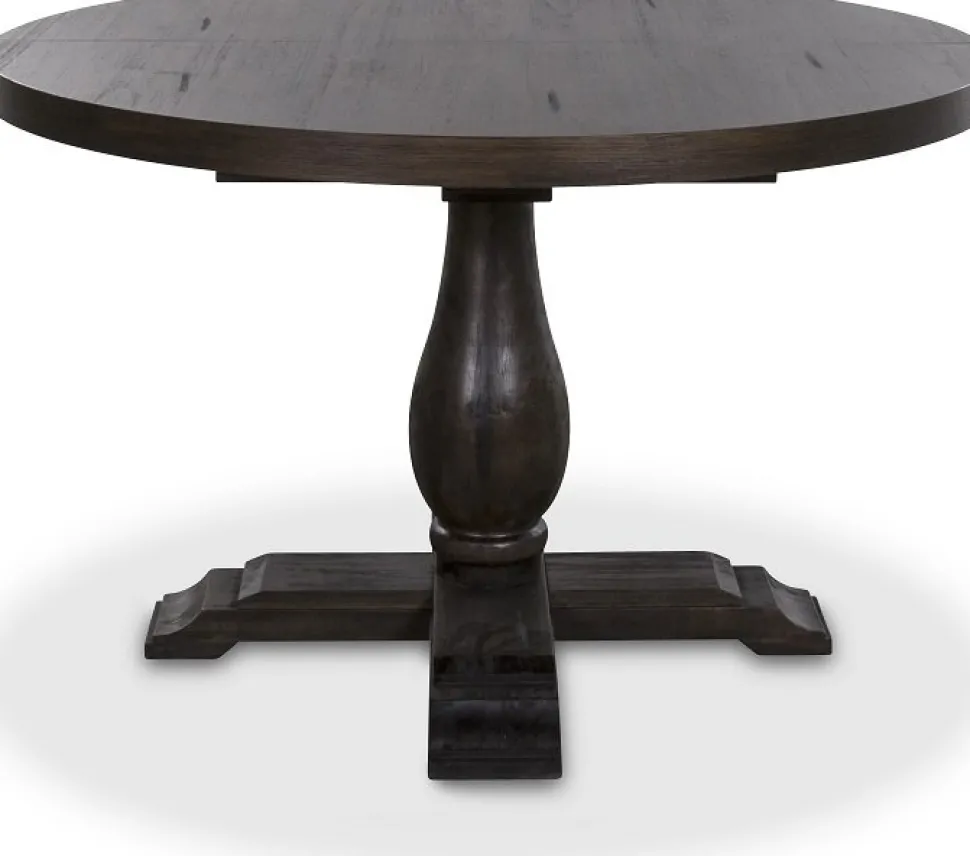 Matbord i brunbetsad ek Ø120 - Lamier