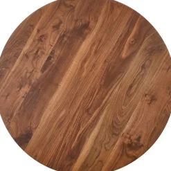 Matbord i valnöt 110 cm diameter guldiga detaljer