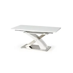 Matbord i vit högglans - förlängningsbart 160 till 220 cm