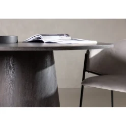 Matbord Lanzo Ø120 cm - Bord i mocca + Möbeltassar