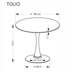 Matbord runt 90 cm beige travertin
