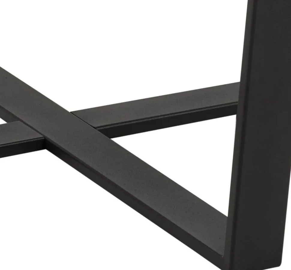 Matbord runt Ø110 cm brun marmorfaner med svarta ben