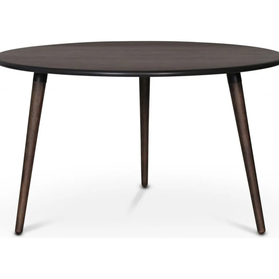 Matbord runt brunoljad ek Ø130 cm - Omni + Fläckborttagare för möbler