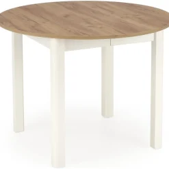 Matbord runt förlängningsbart ek/vit 102-142 cm - Berivan
