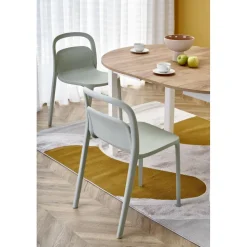 Matbord runt förlängningsbart ek/vit 102-142 cm - Berivan