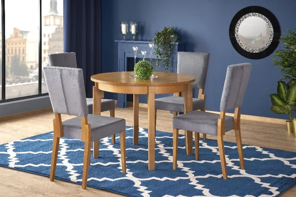 Matbord runt i ek förlängningsbart Ø100-200 cm