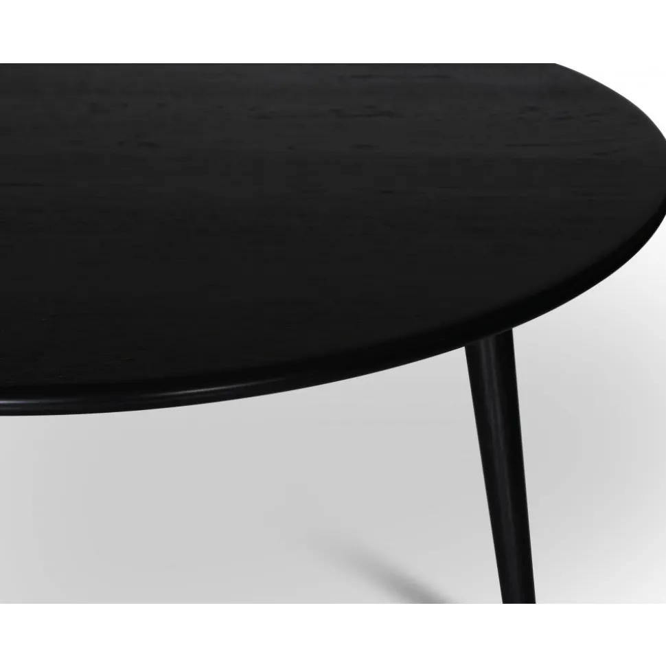 Matbord runt svartbetsad ek Ø130 cm - Omni + Textilrengöring för möbler