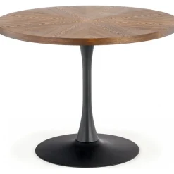 Matbord runt valnöt - svart 100 cm - Towson